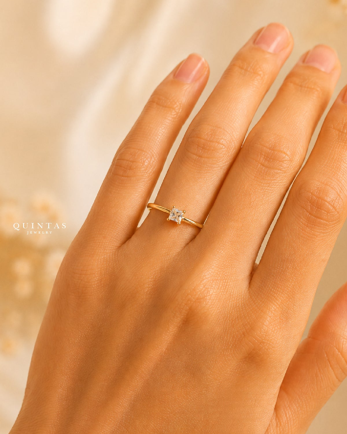 Classic Diamond Square Ring (Adjustable) – original gallery view, proportional 4:5 crop