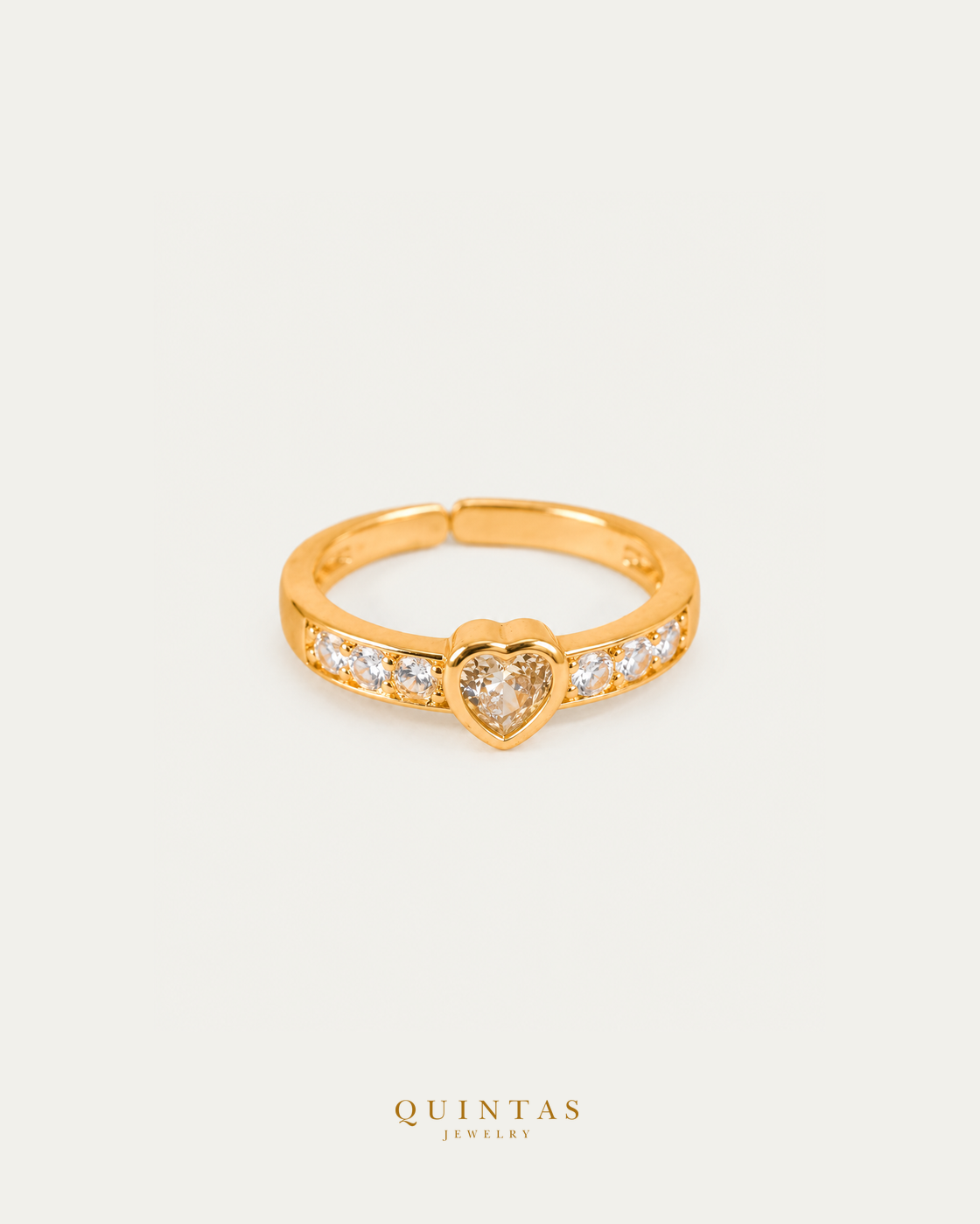 Sweetheart Diamond Ring (Adjustable) — actual-source standalone ring, smaller framing, neutral greige