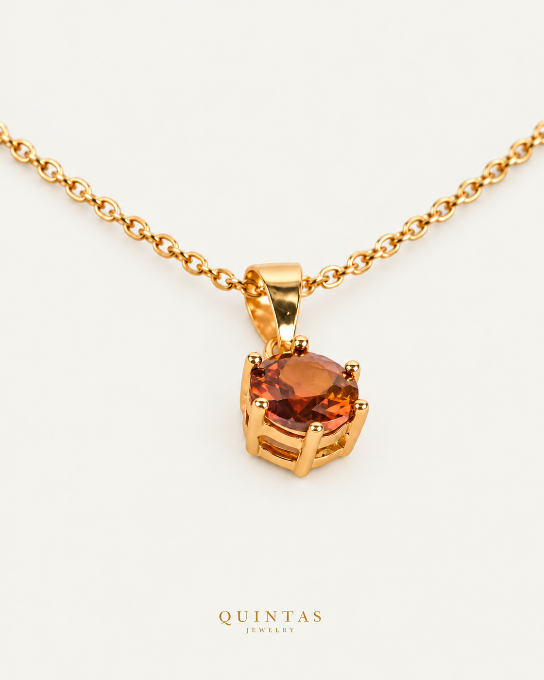 Brilliant Gemstone Necklace — actual source-backed alternate detail with canonical Quintas Jewelry logo