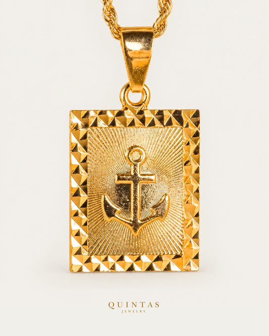 Anchor Rope Necklace — actual source-backed main with canonical Quintas Jewelry logo