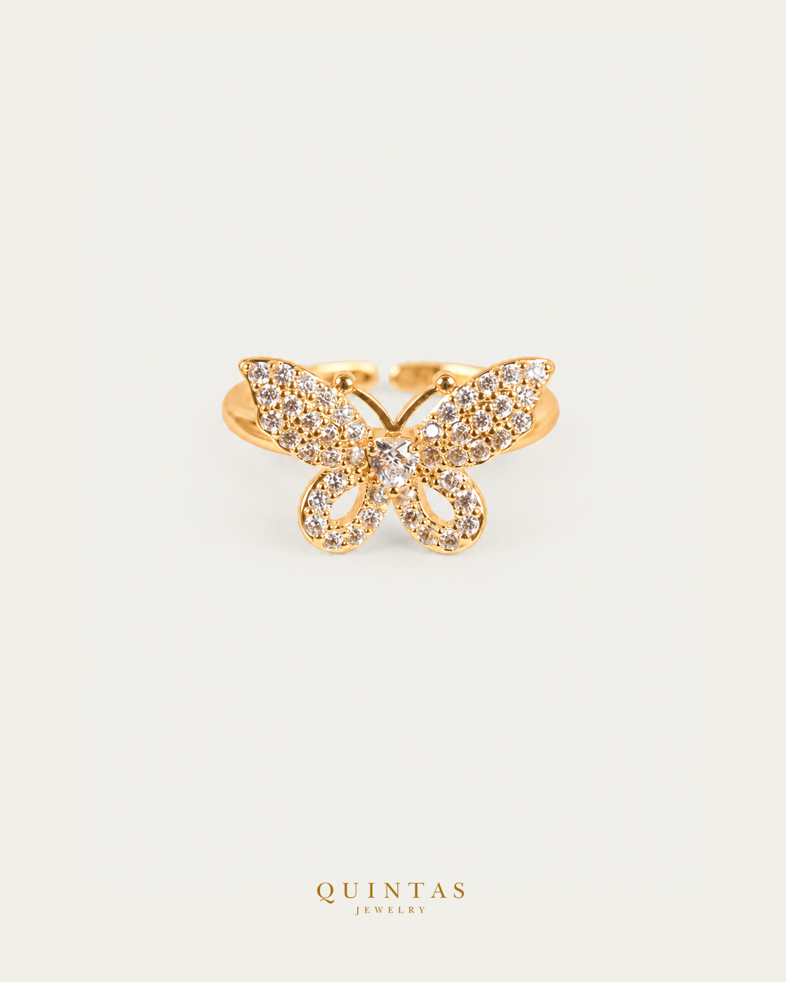 Theia Butterfly Diamond Ring (Adjustable) — actual-source standalone ring, smaller framing, neutral greige