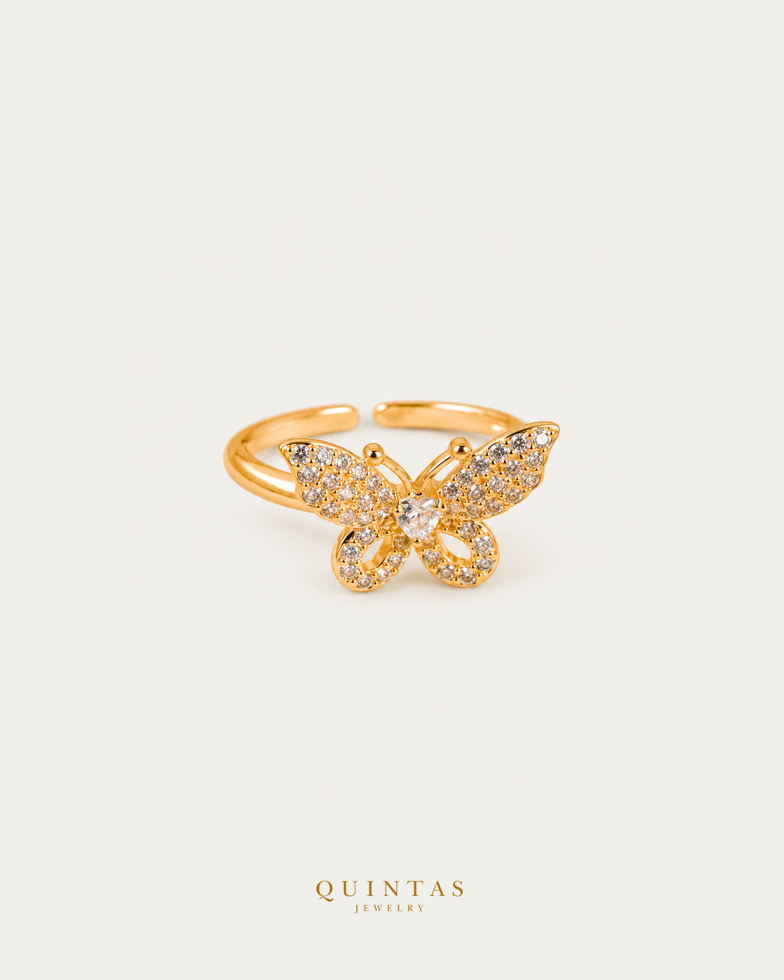 Theia Butterfly Diamond Ring (Adjustable) — actual-source standalone ring, smaller framing, neutral greige