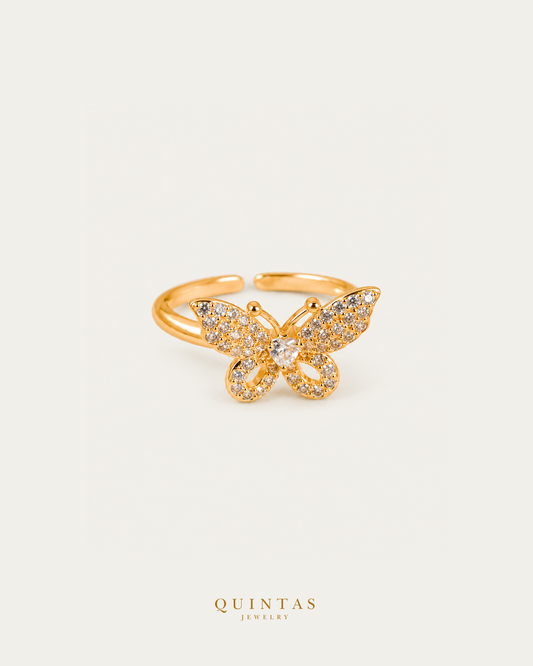 Theia Butterfly Diamond Ring (Adjustable) — actual-source standalone ring, smaller framing, neutral greige