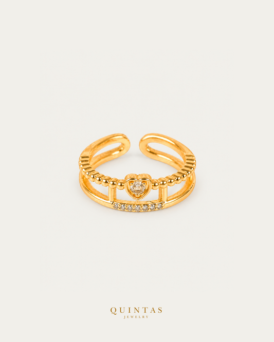 Regina Regal Heart Ring (Adjustable) — actual-source standalone ring, smaller framing, neutral greige