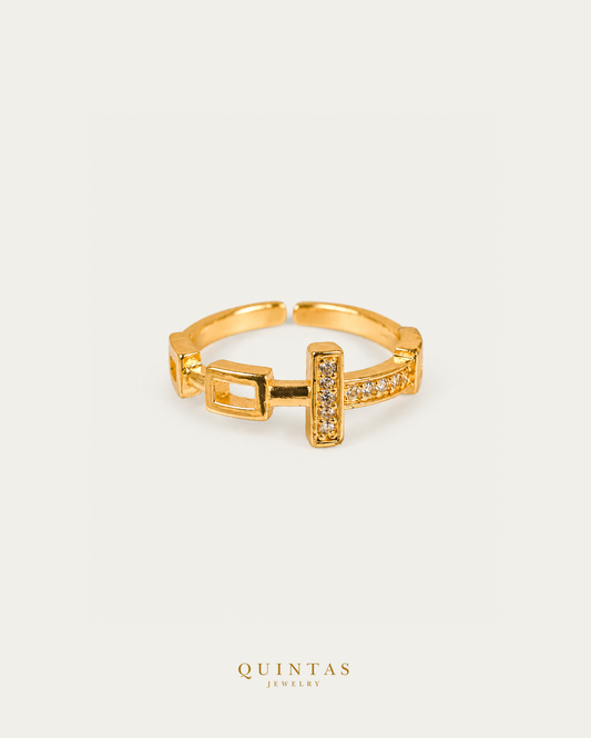 Lattice Luxe Ring (Adjustable) — actual-source standalone ring, smaller framing, neutral greige