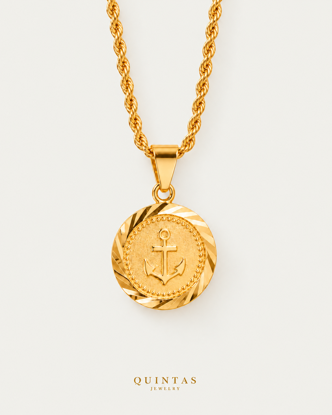 Anchor Valor Rope Necklace — neutral greige