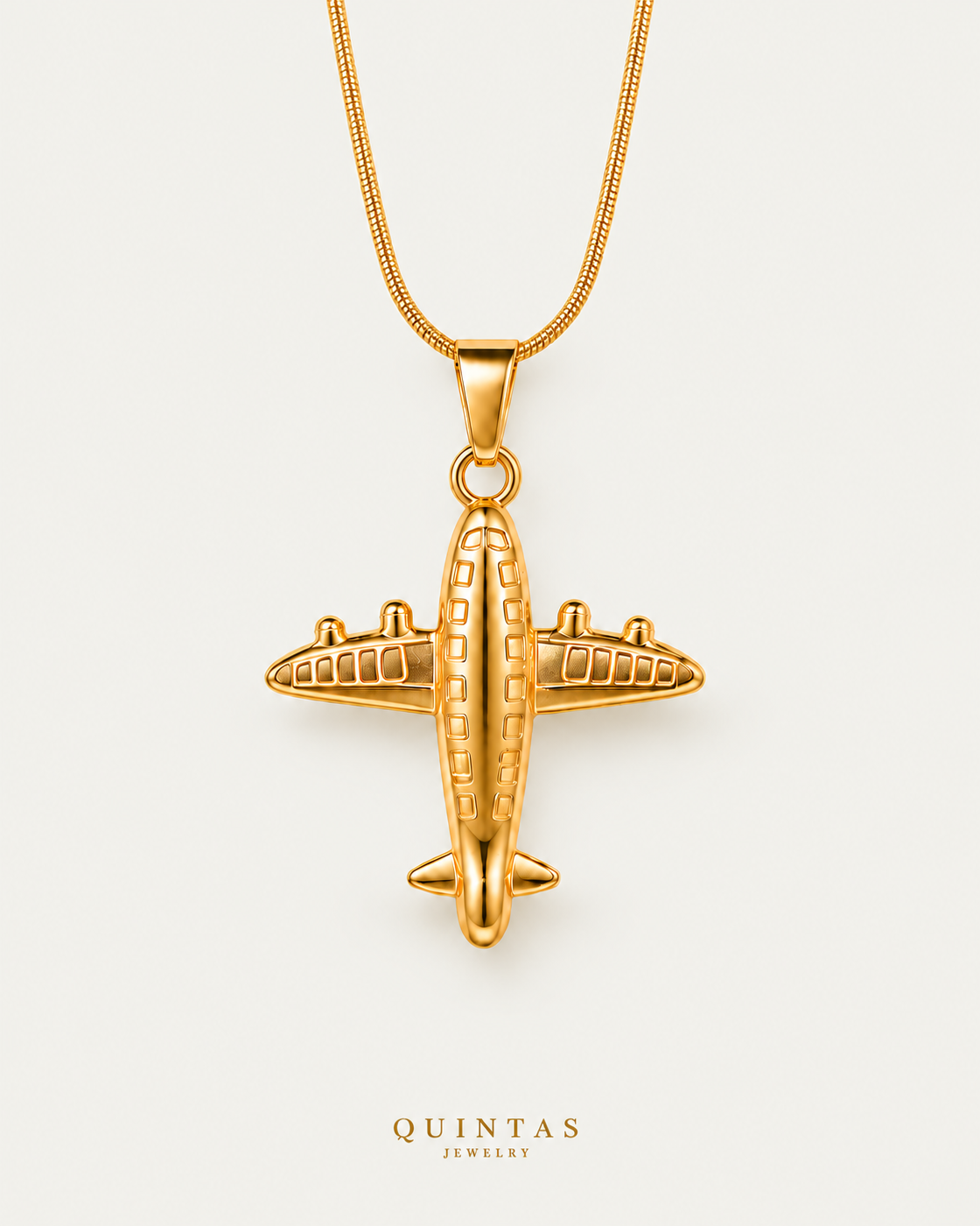 Big Plane Necklace — neutral greige