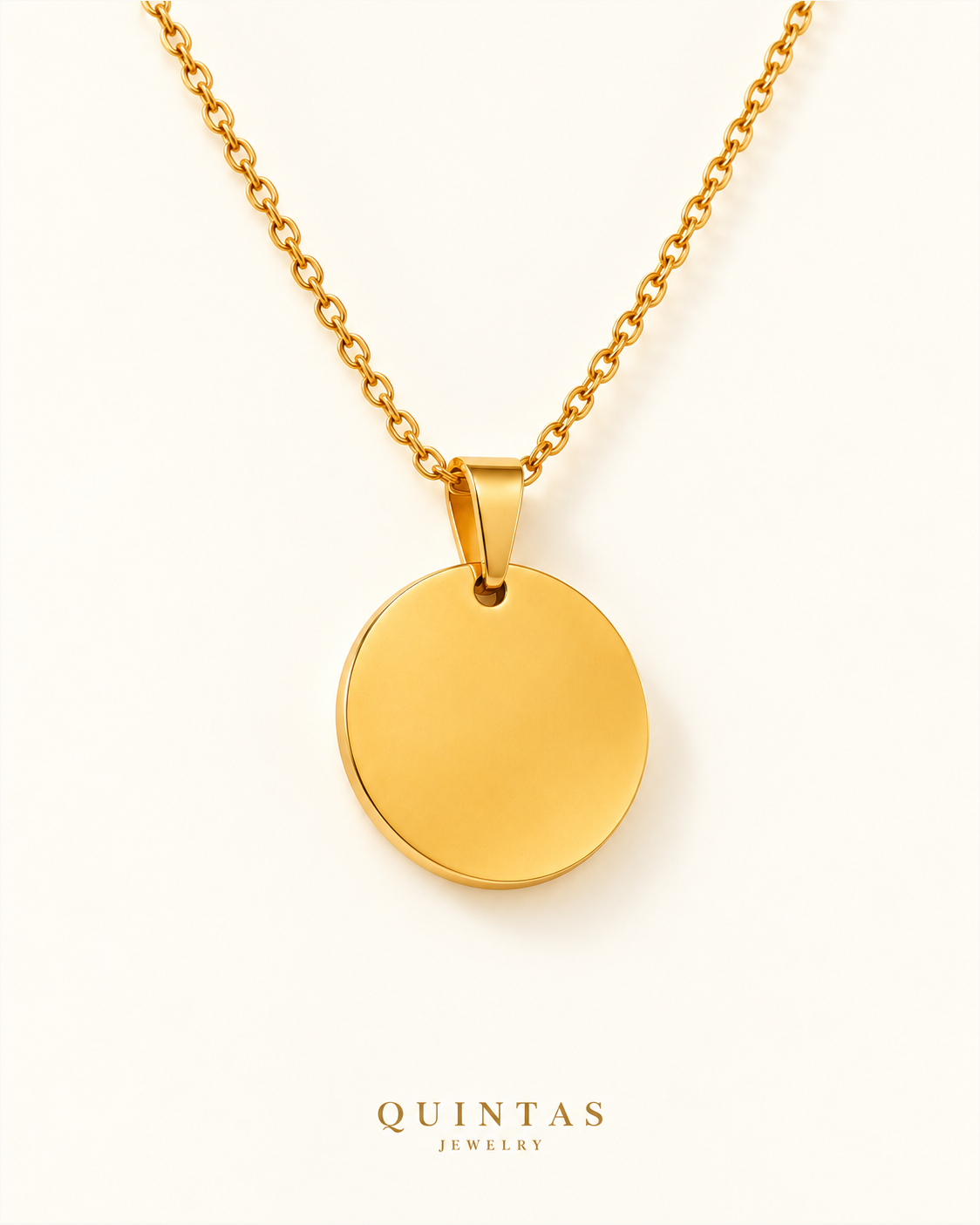 QUINTAS 18K Gold Disc Necklace