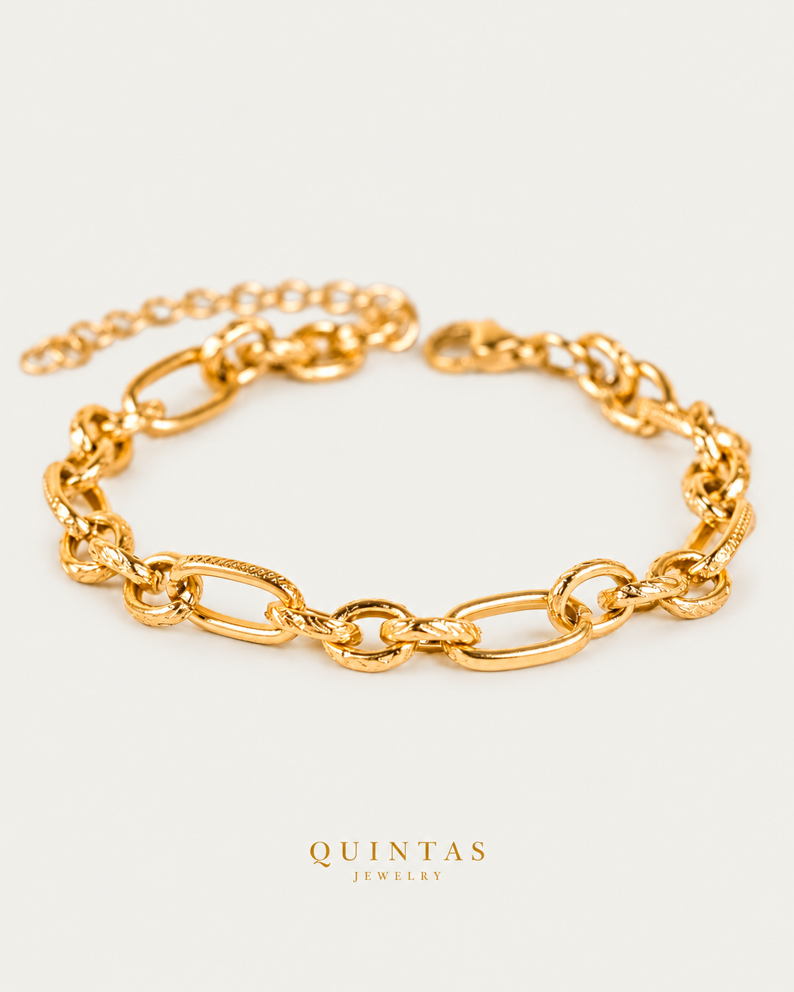 Isla Luxe Chain Bracelet hero on neutral greige