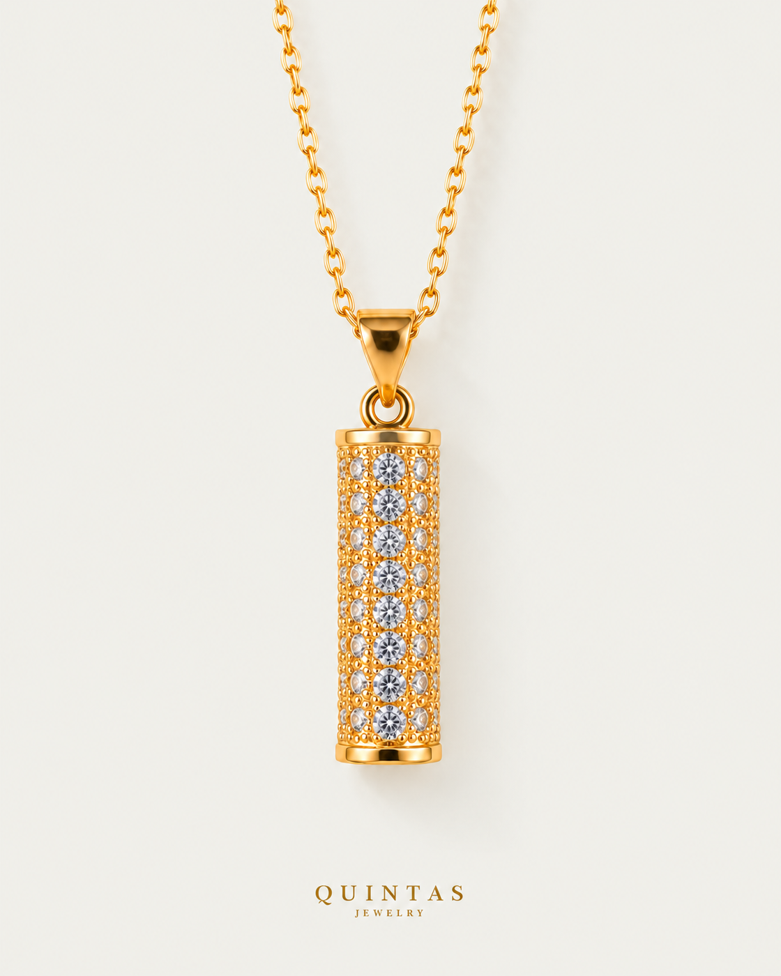 Rocco Gold Bar Necklace — cable — neutral greige