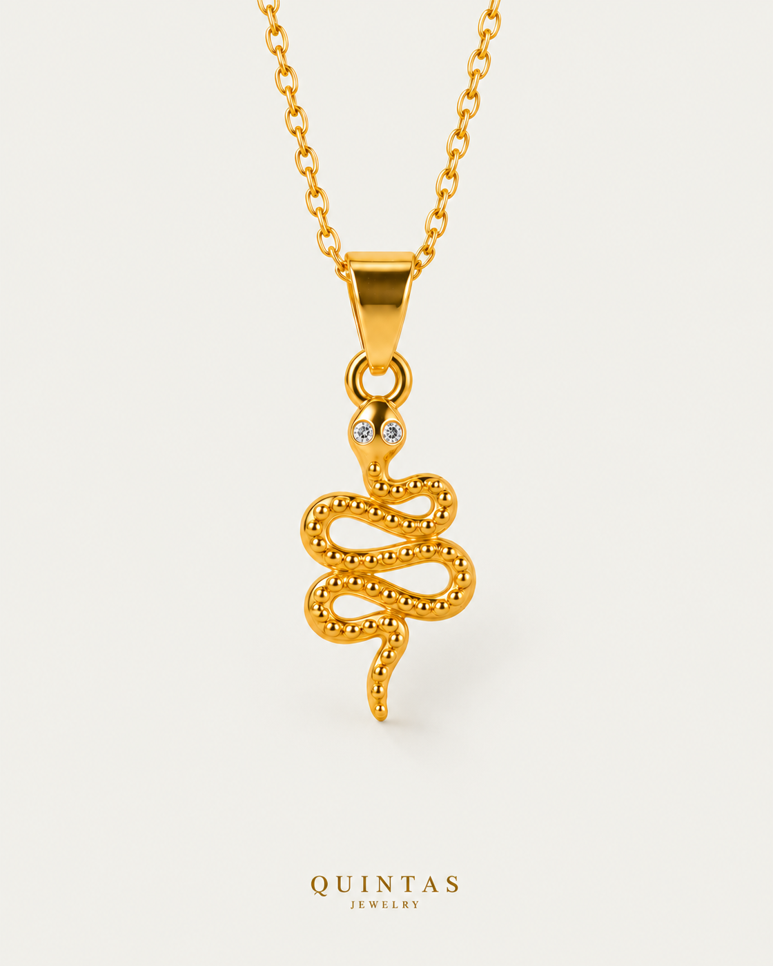 The Snake Necklace — cable, neutral greige