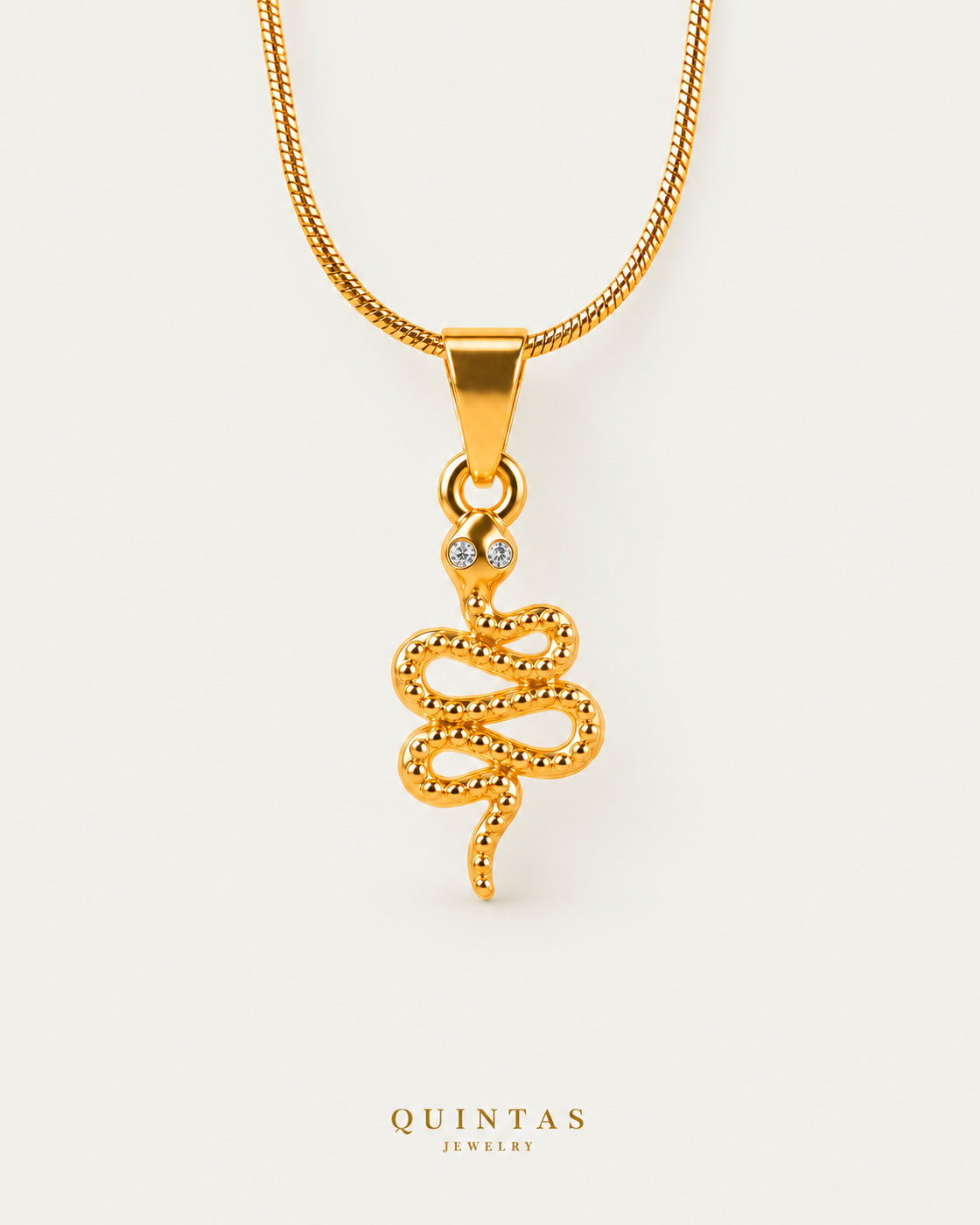 The Snake Necklace — snake, neutral greige