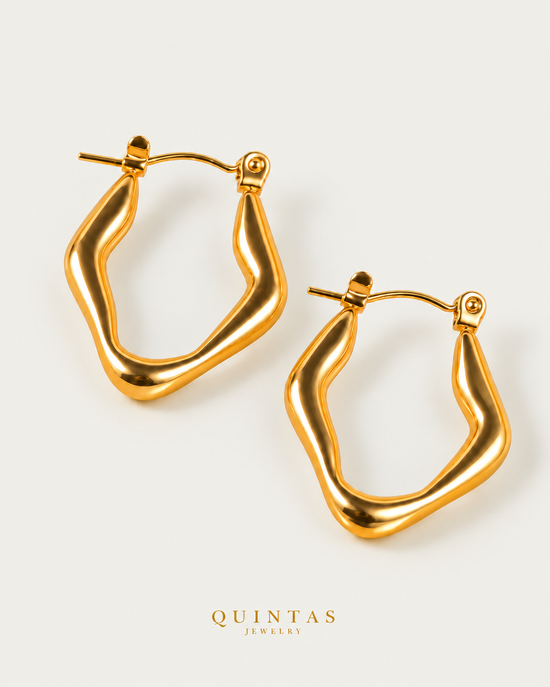 Vela Wave Hoop Earrings — companion, neutral greige