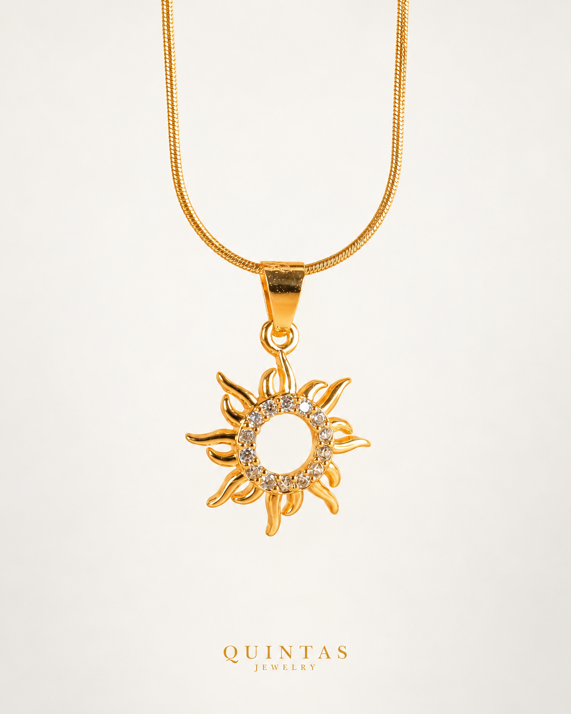 Araw (Sun) Necklace — actual Snake chain, off-white