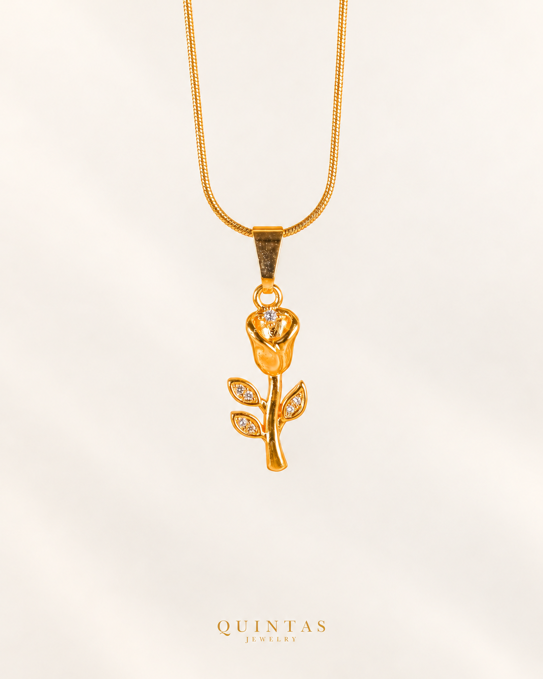 Aurora Tulip Necklace — actual Snake chain, source-faithful off-white second photo
