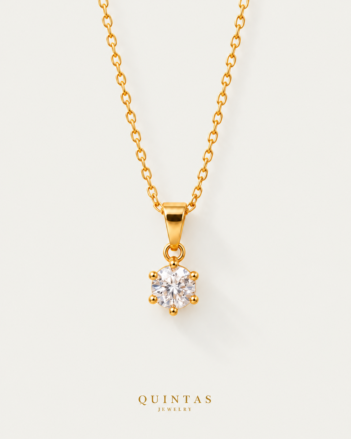 Eloise Diamond Necklace — cable chain, neutral greige hero