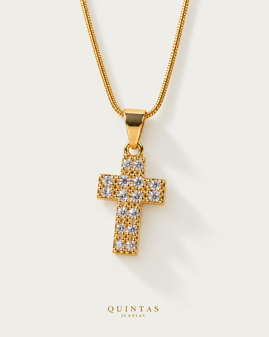 King's Cross Necklace — snake chain, neutral greige companion