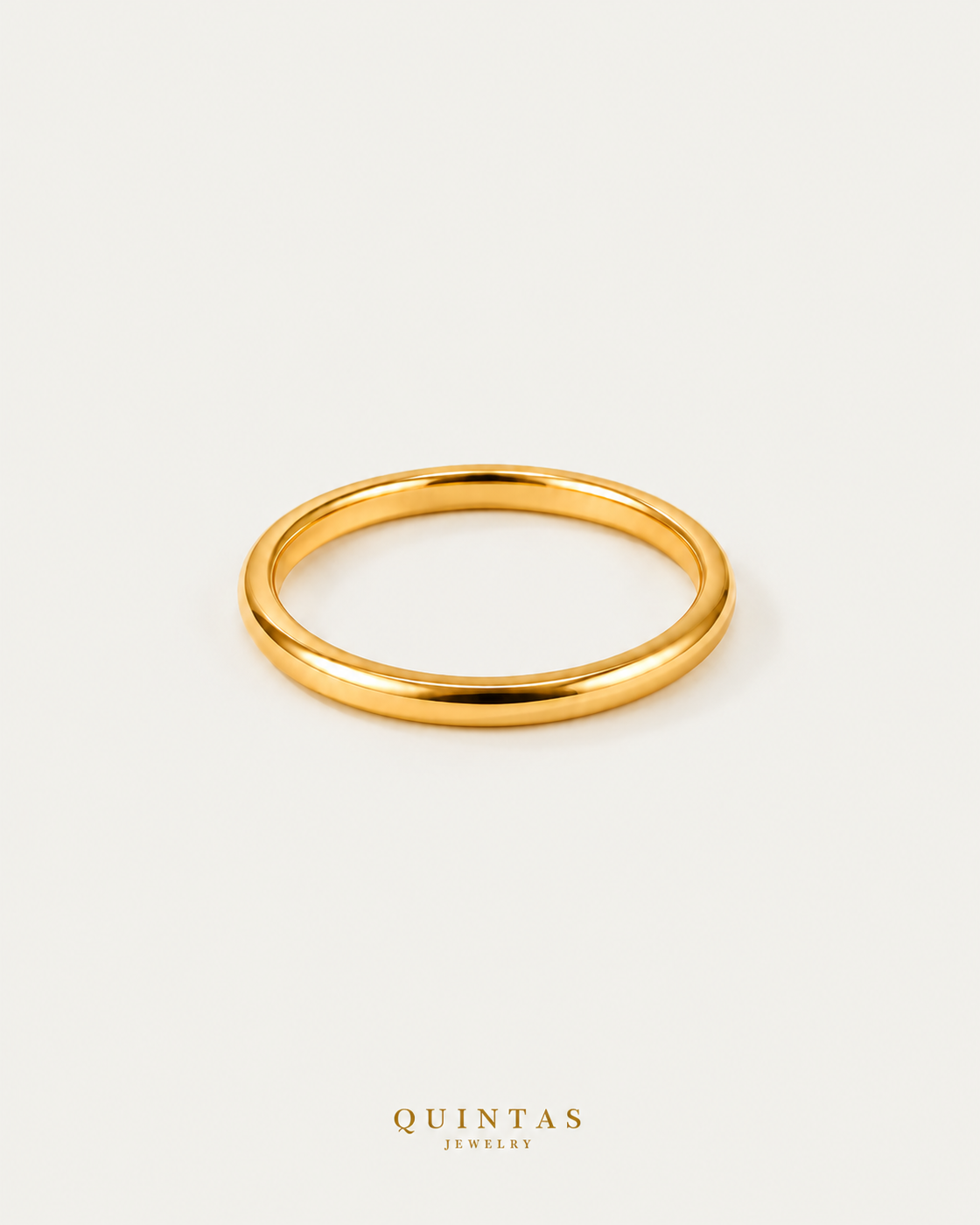 Minimalist Gold Ring — gold ring chain, neutral greige hero