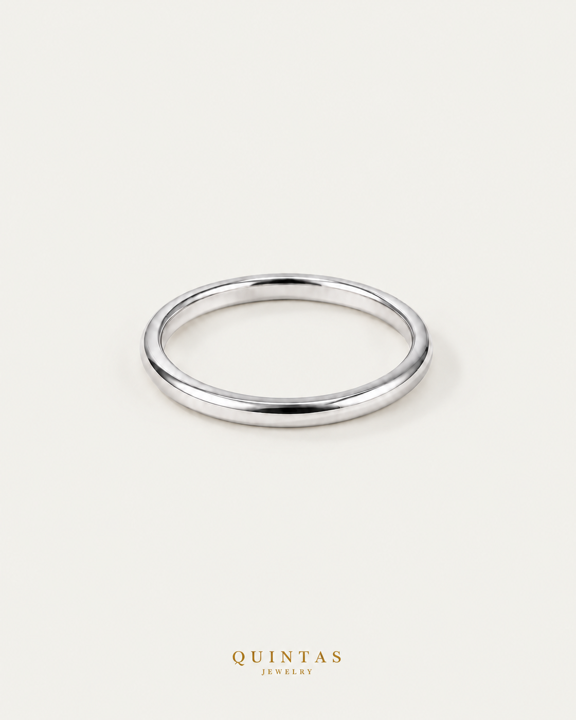 Minimalist Silver Ring — silver ring chain, neutral greige hero