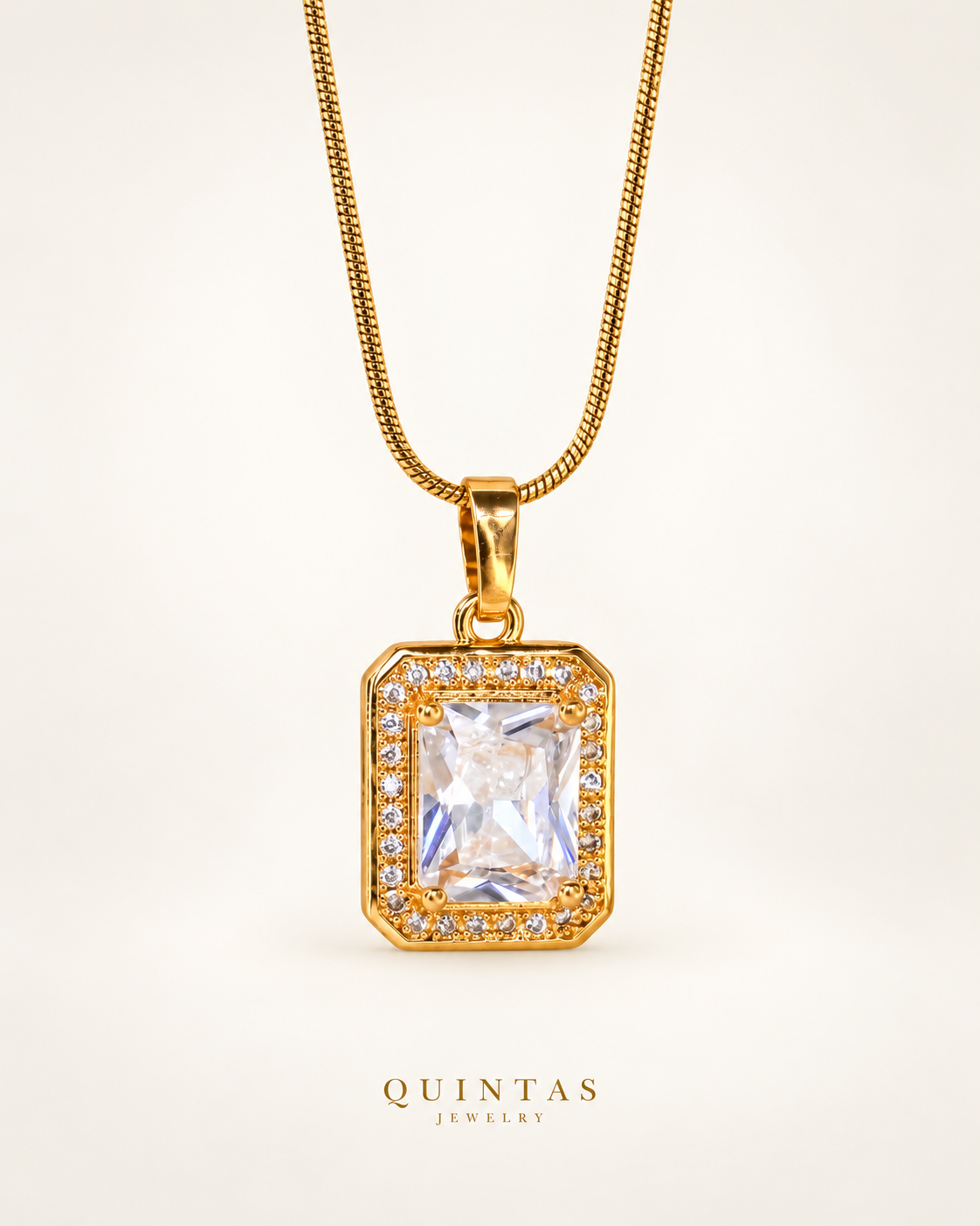 Queen's Diamond Necklace — actual Snake chain, off-white