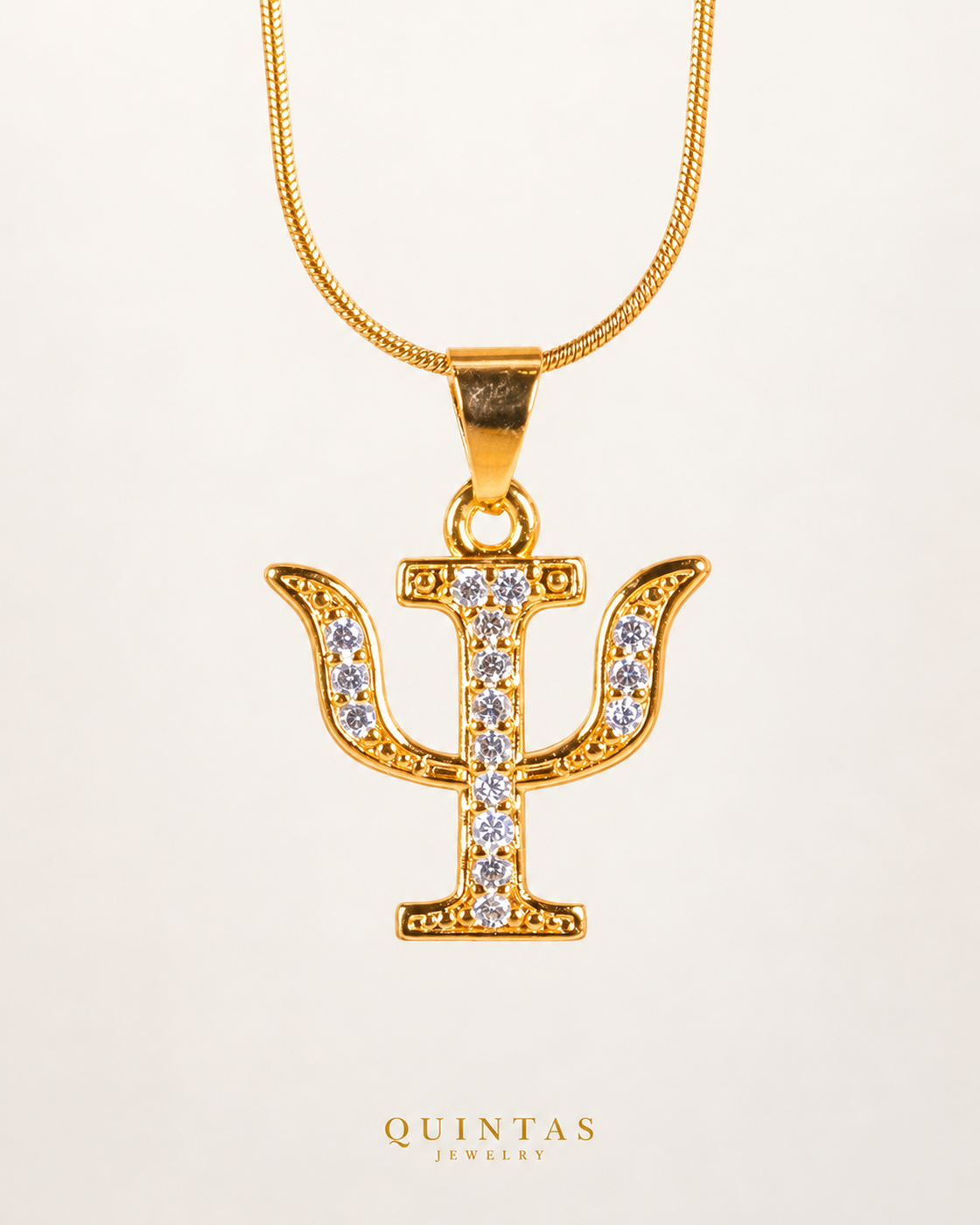 Psychology Psi Necklace — actual Snake chain, source-faithful off-white second photo