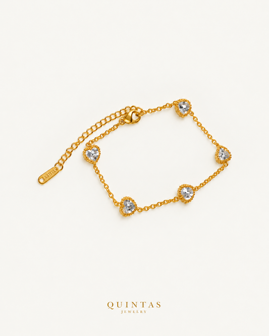Crystal Hearts Bracelet — off-white main photo