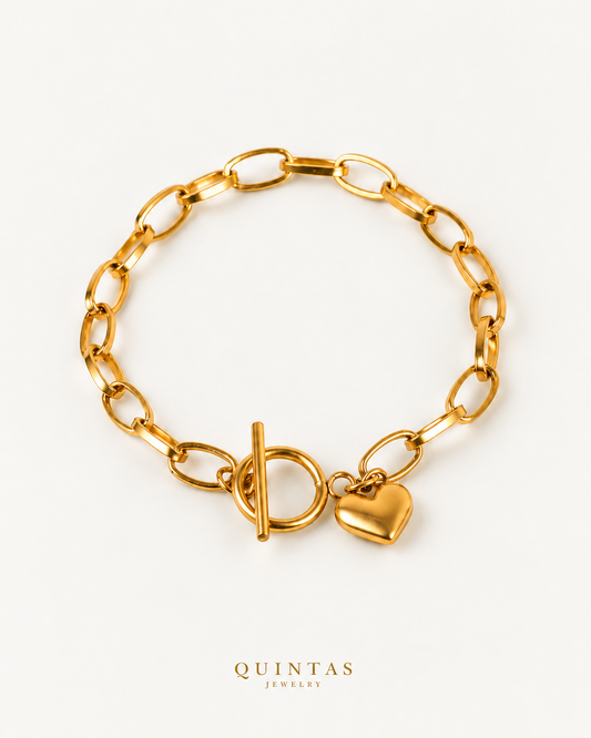 Forever Heart Link Bracelet — off-white main view