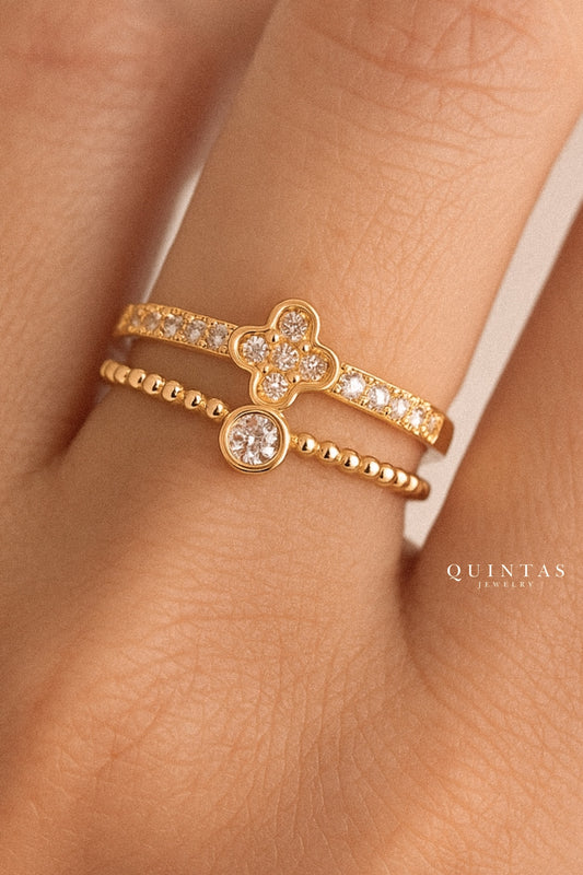 Elara Clover Ring (Adjustable)