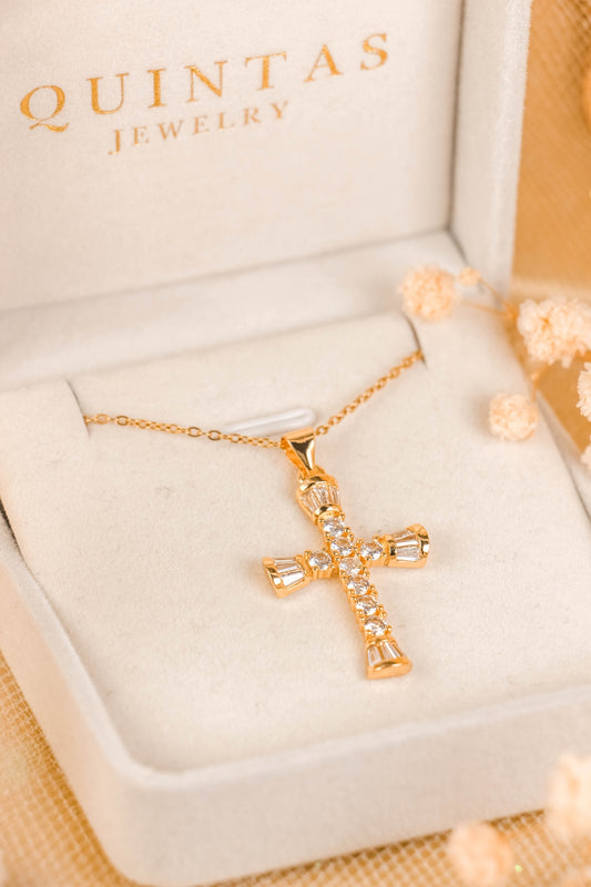 David Glass Crucifix Necklace