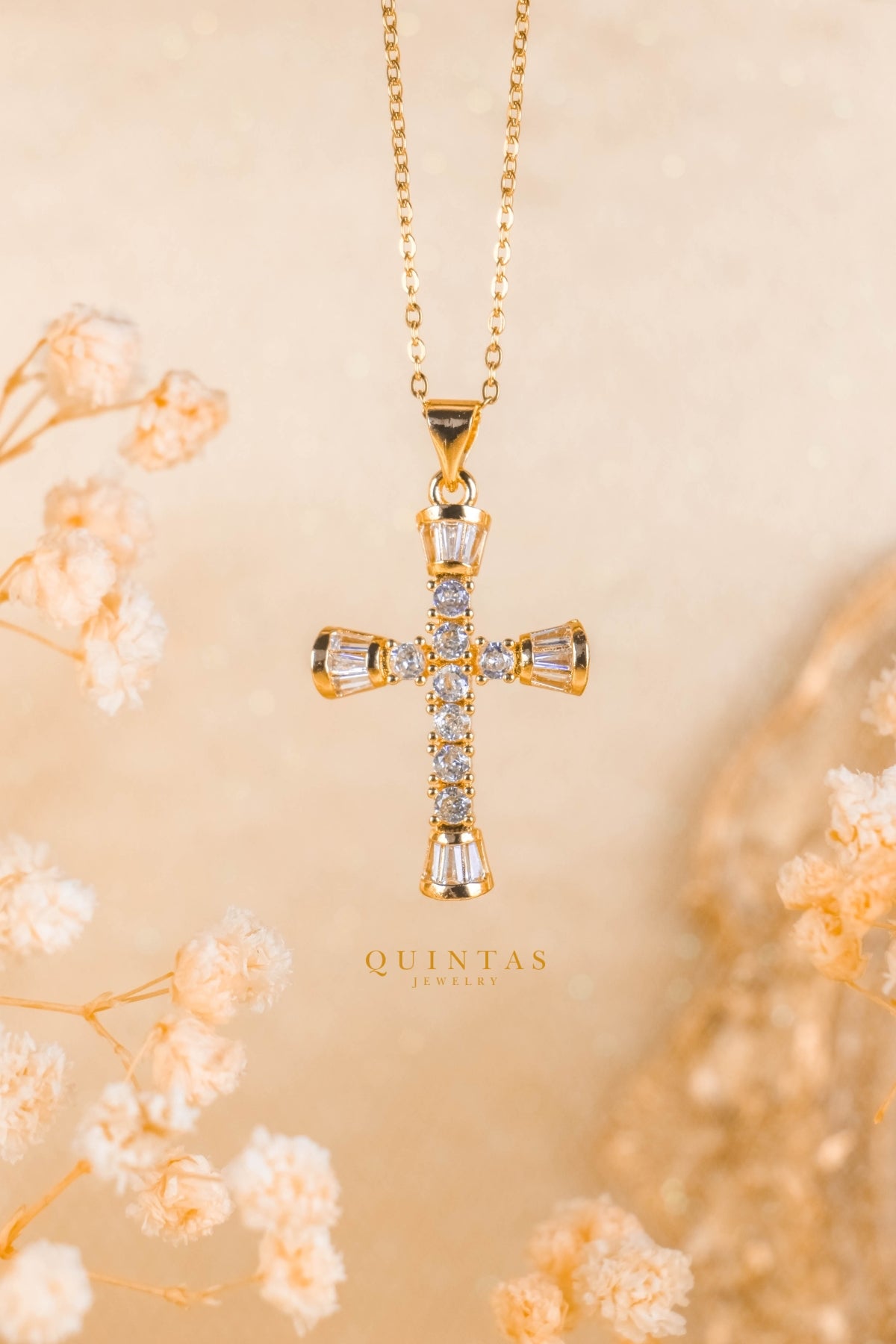 David Glass Crucifix Necklace