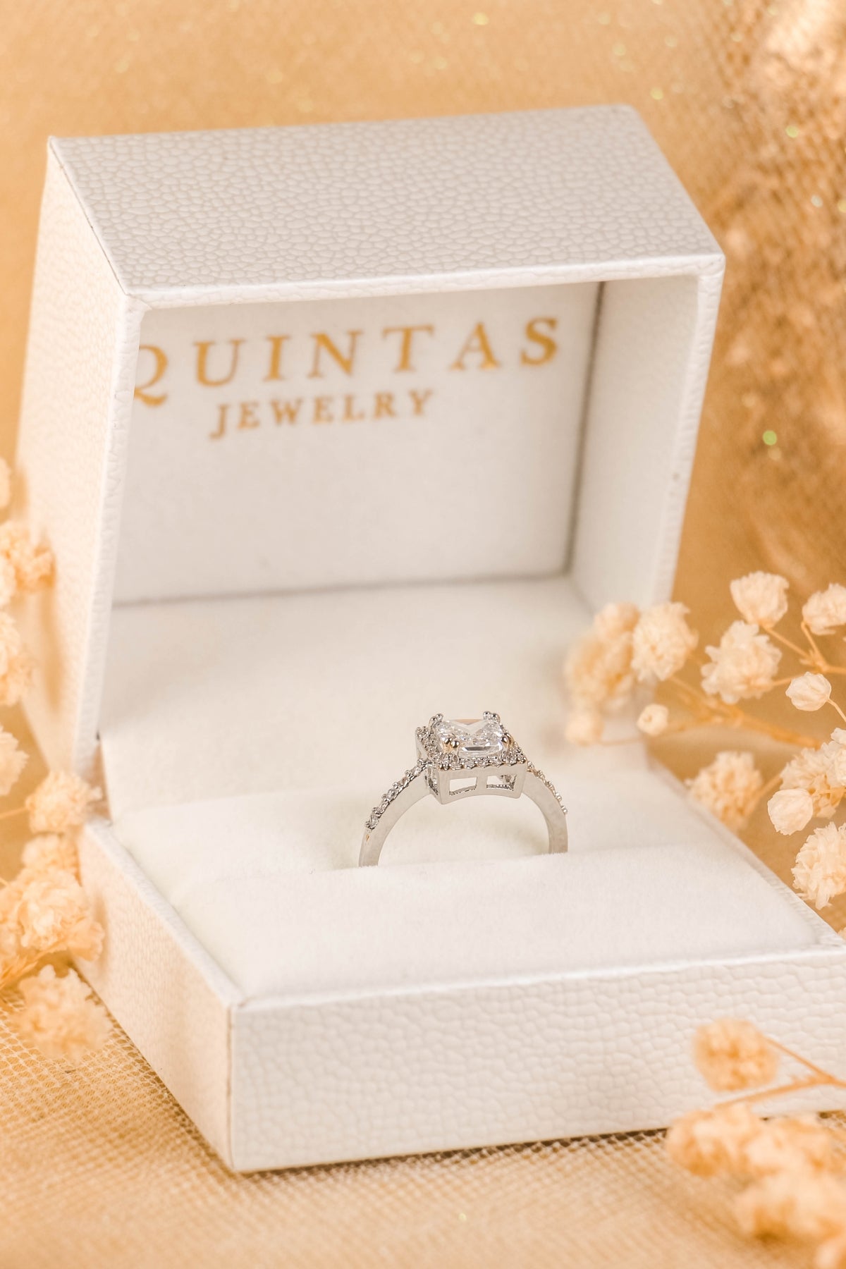 Seraphina Square Diamond Silver Ring (Adjustable)