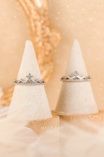 Vivienne Silver Crown Ring (Adjustable)