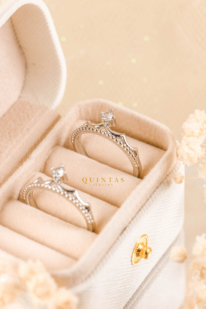 Vivienne Silver Crown Ring (Adjustable)