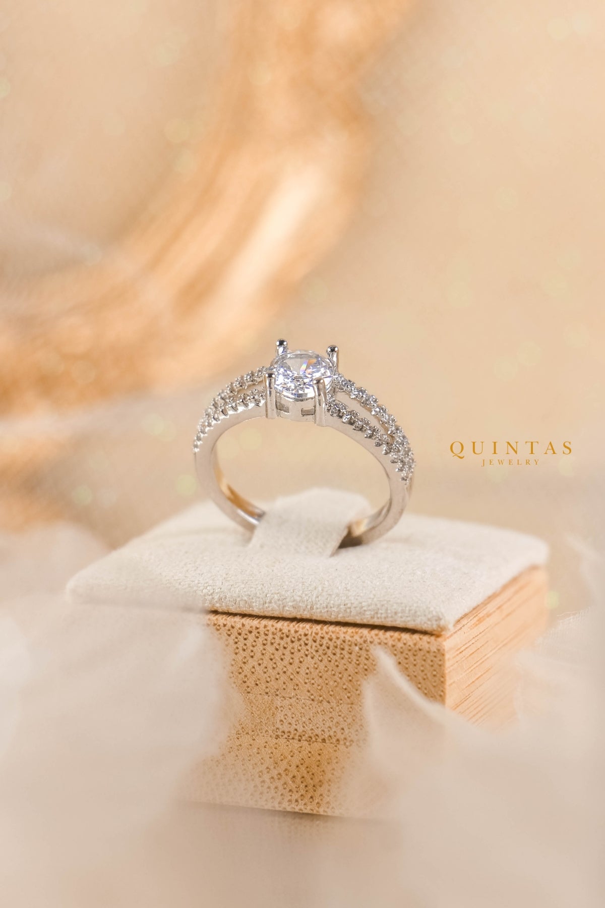 Ophelia Classic Diamond Silver Ring (Adjustable)