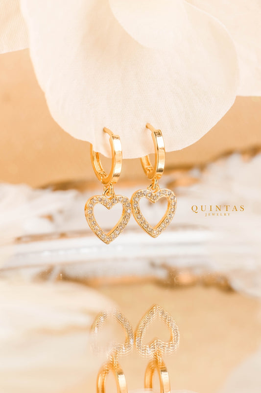 Juliet Heart Hoop Earrings