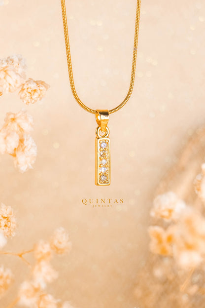 Gold Bar Charm Necklace