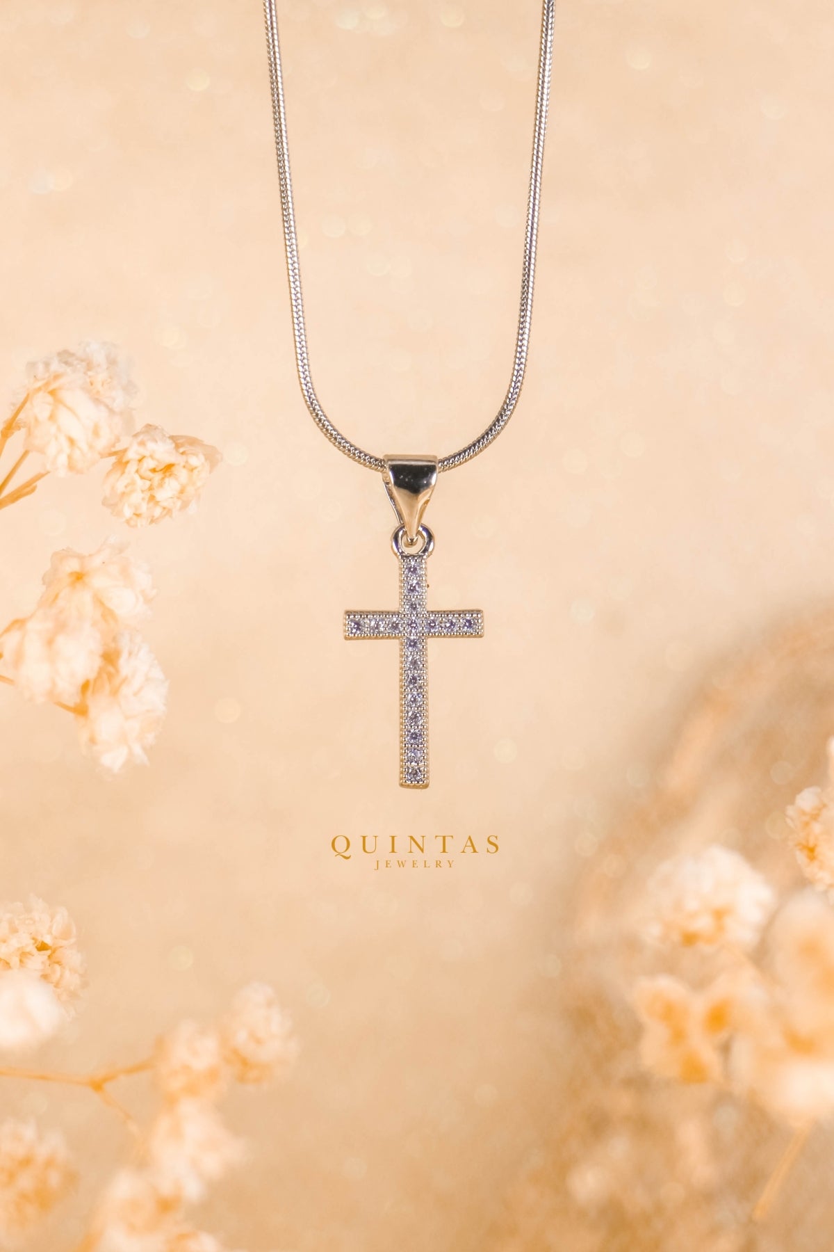 Cross Charm Silver Necklace