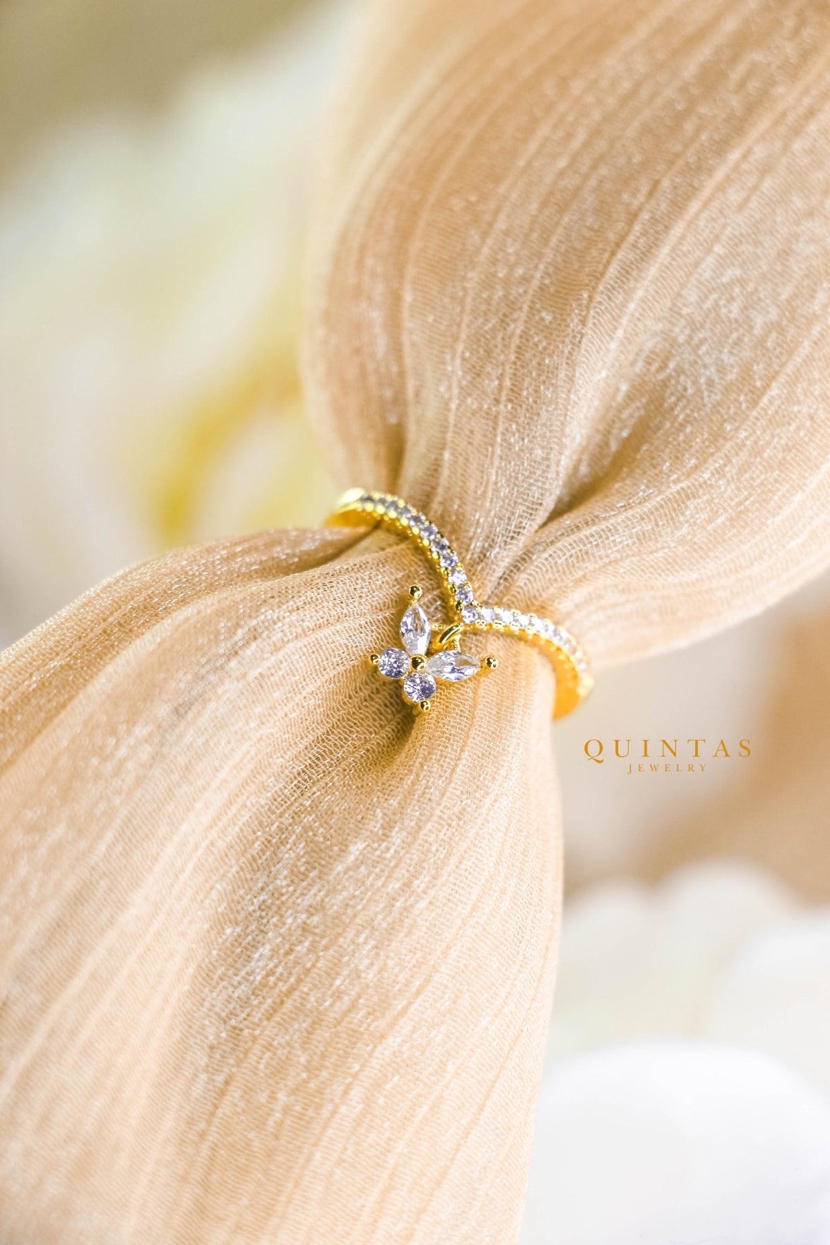Ava Butterfly Diamond Ring (Adjustable)