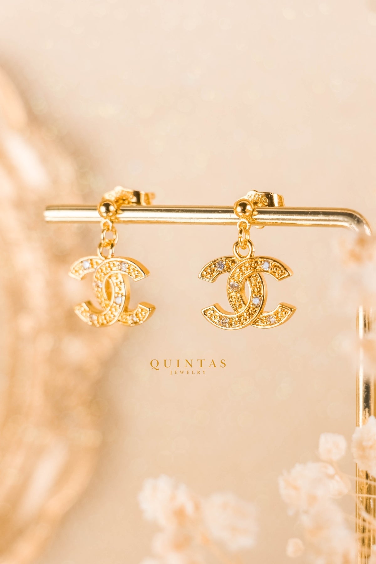 Classic Gold Chanel Stud Earrings