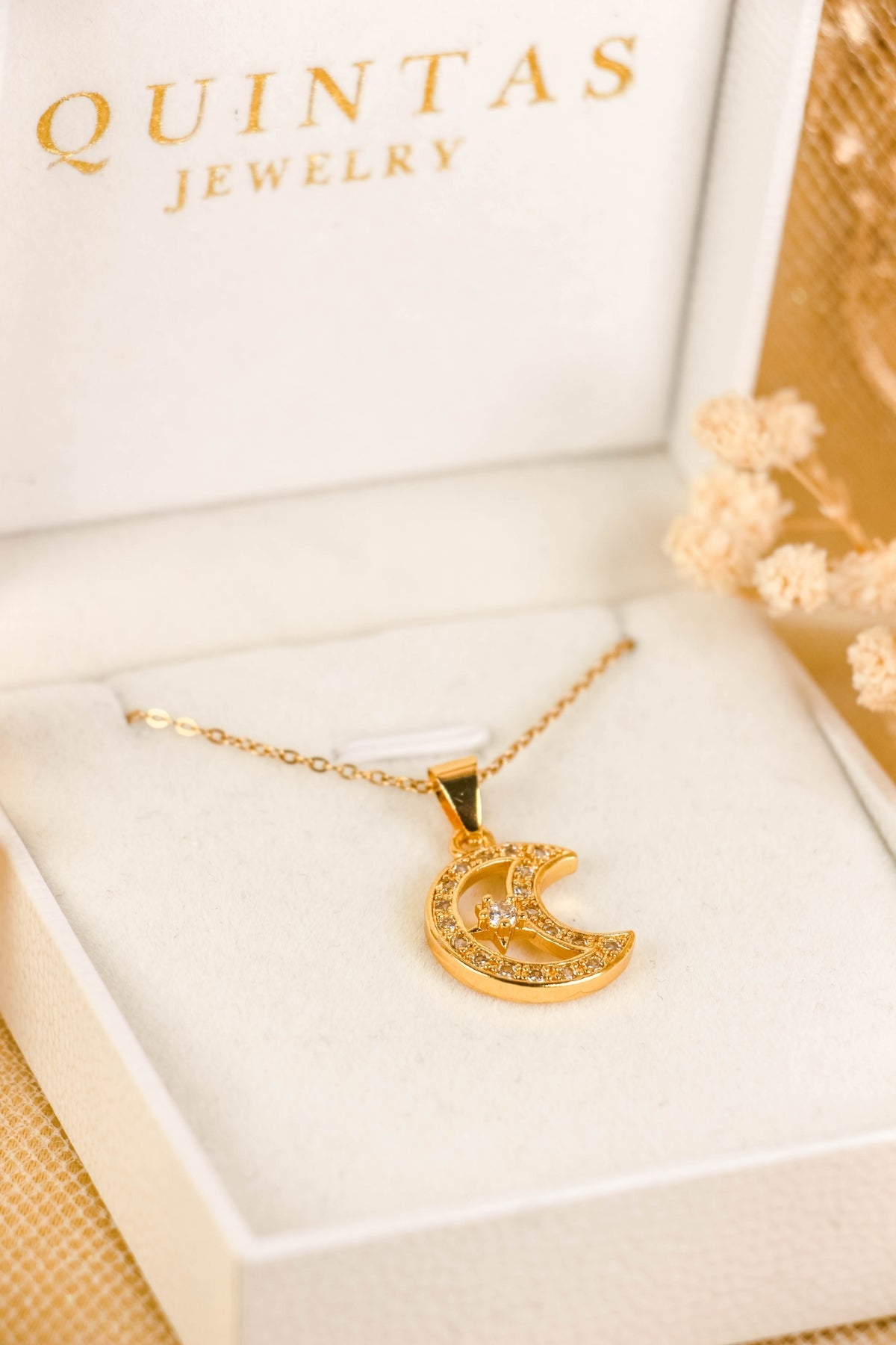 Crescent Moon and Star Necklace