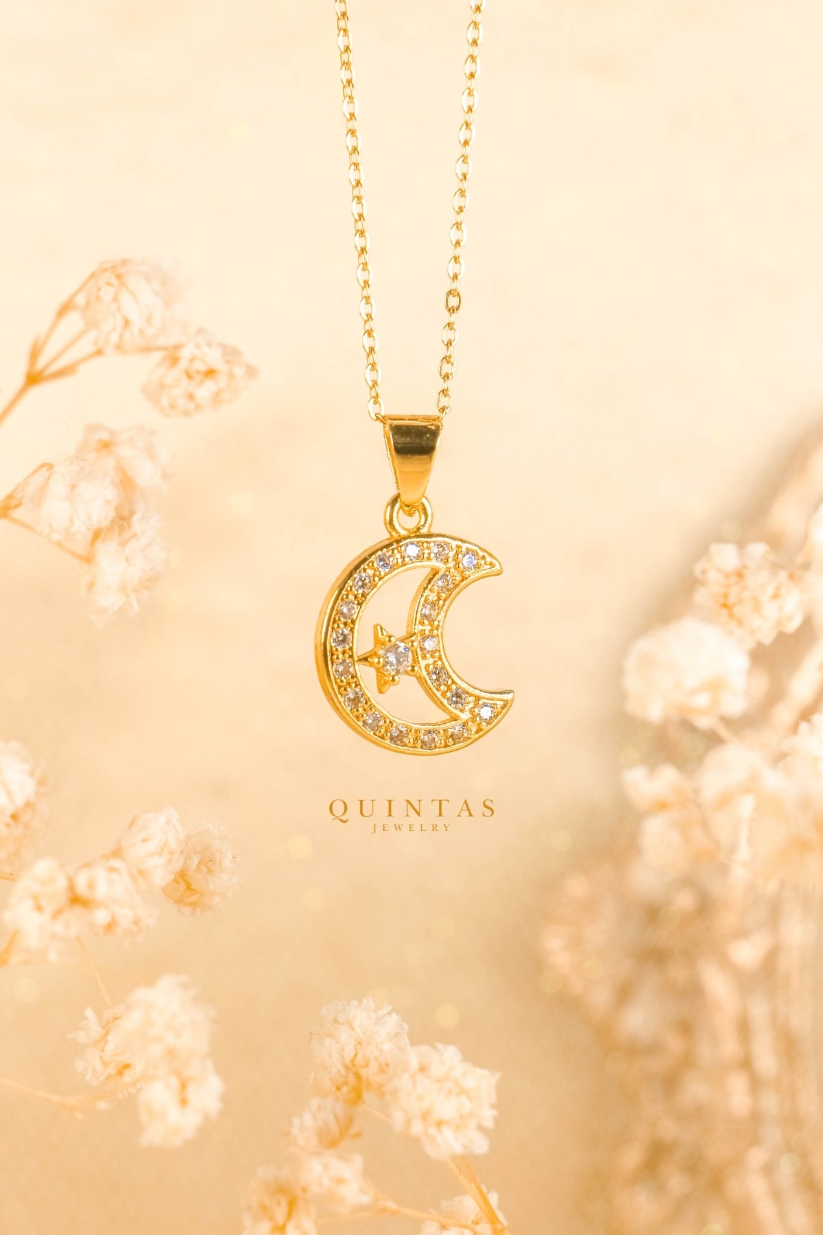 Crescent Moon and Star Necklace