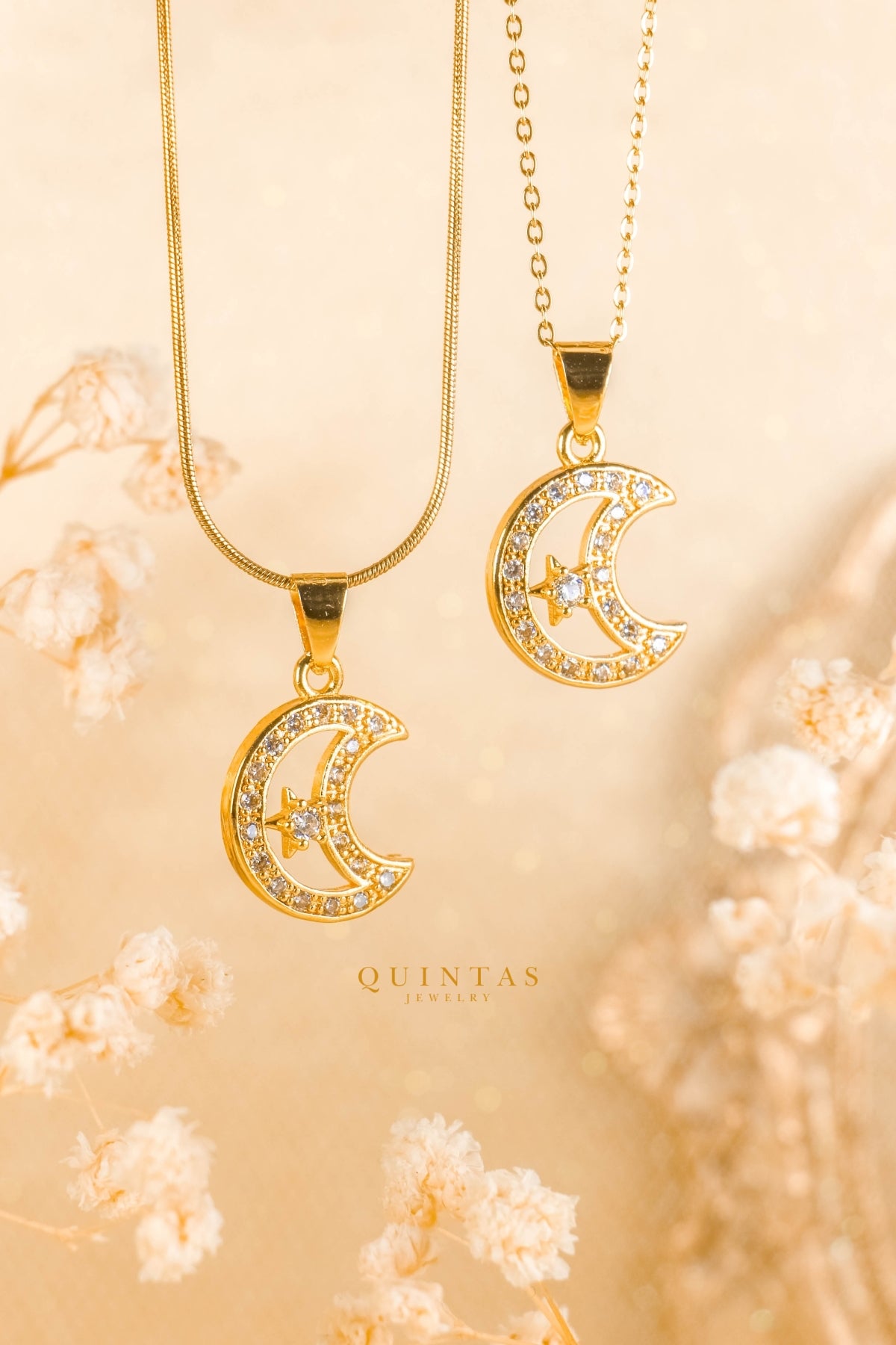 Crescent Moon and Star Necklace