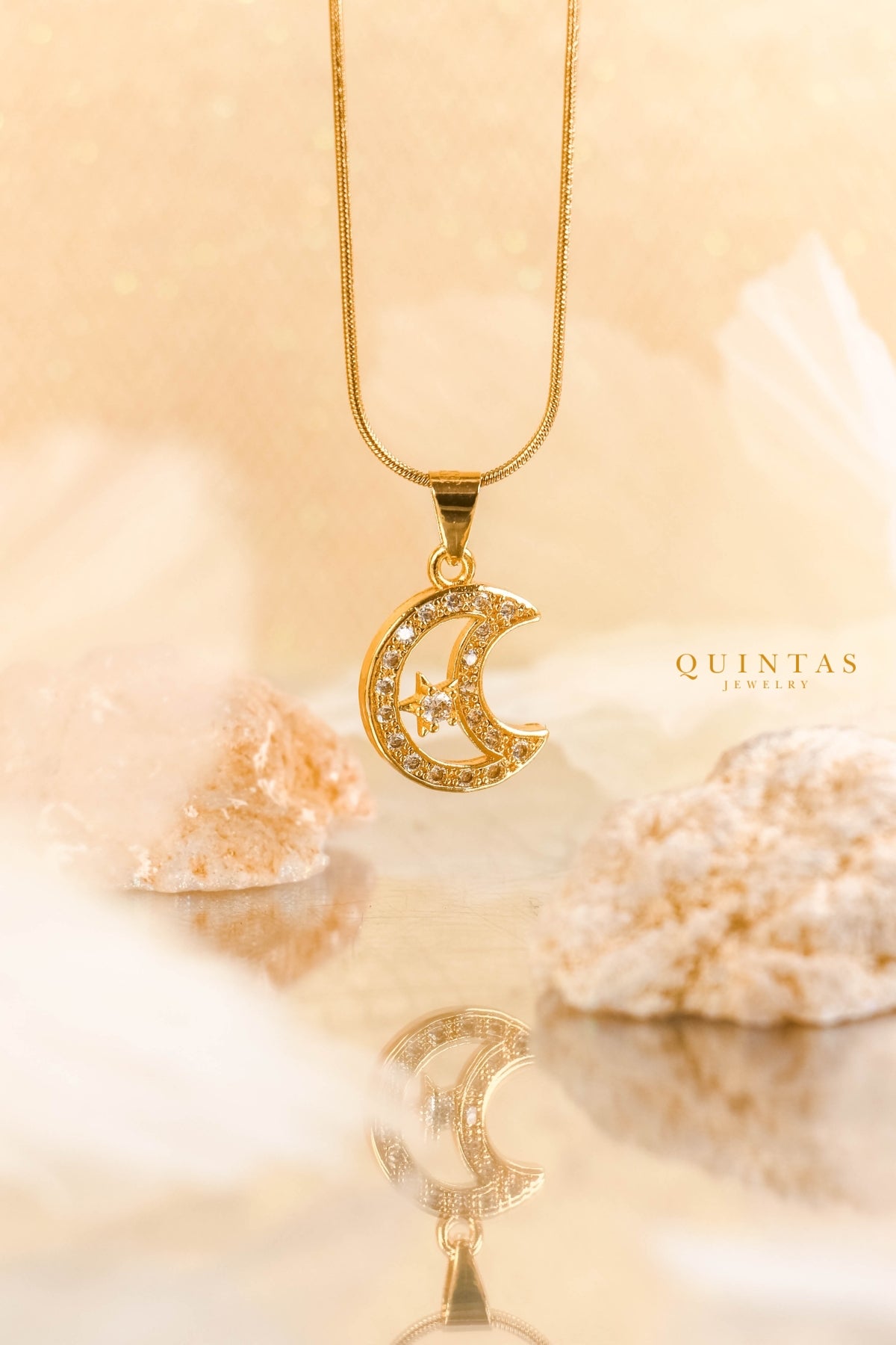 Crescent Moon and Star Necklace