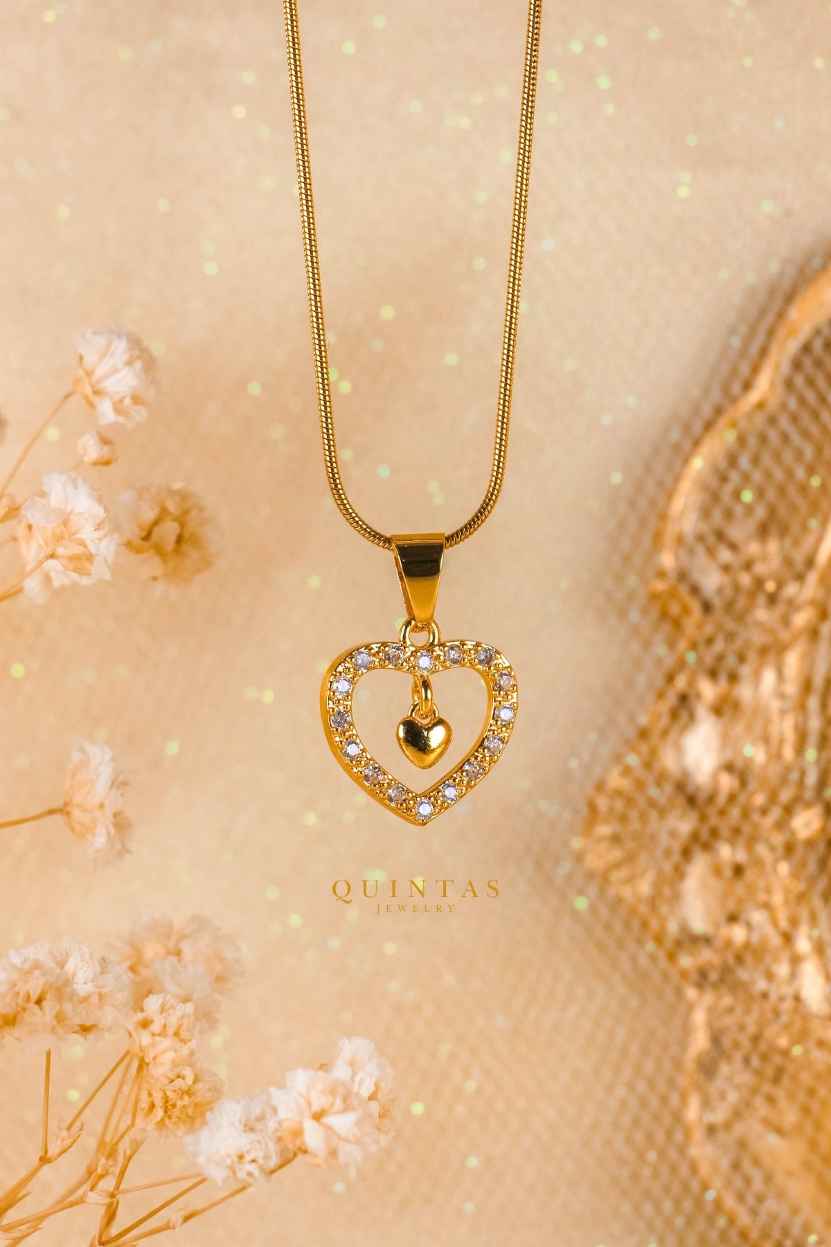 Audrey Sparkling Heart Necklace