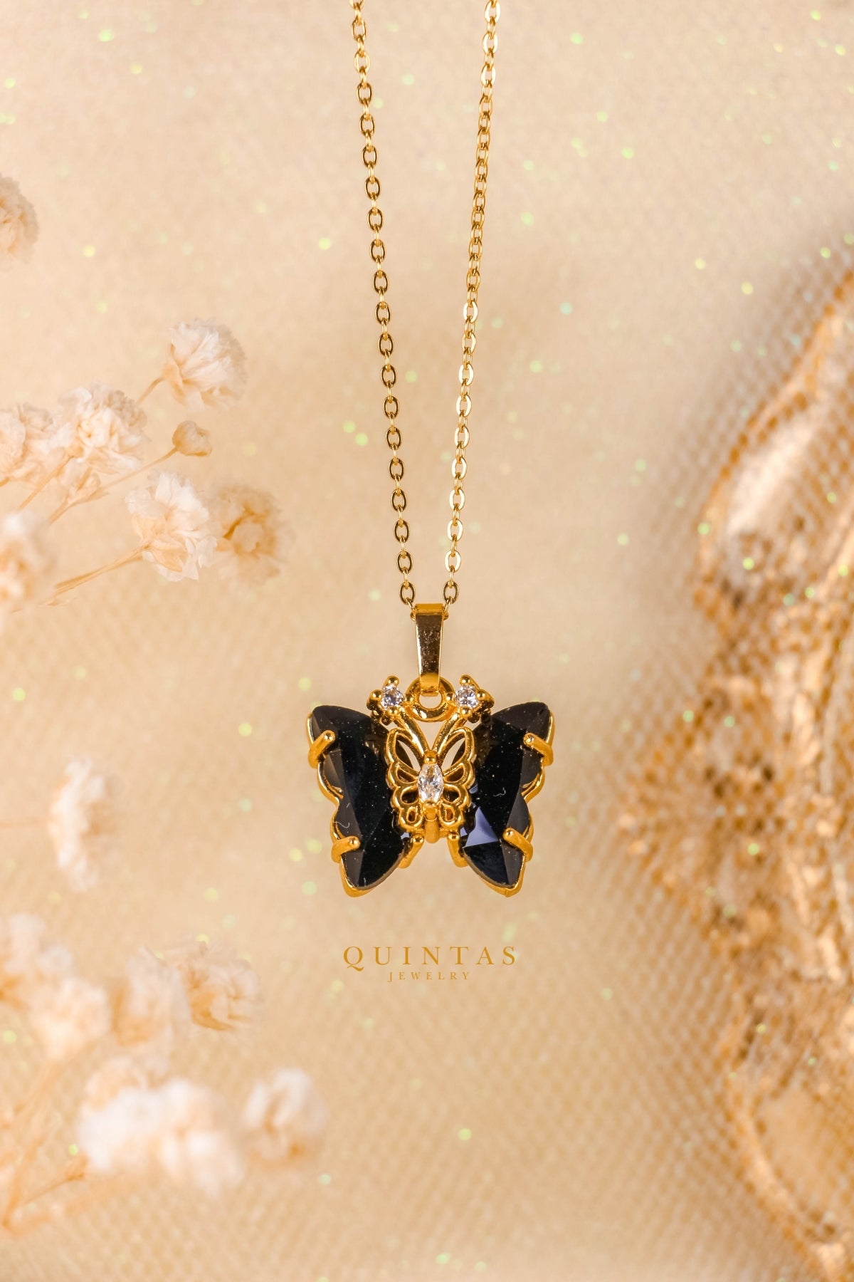 Gemstone Butterfly Necklace