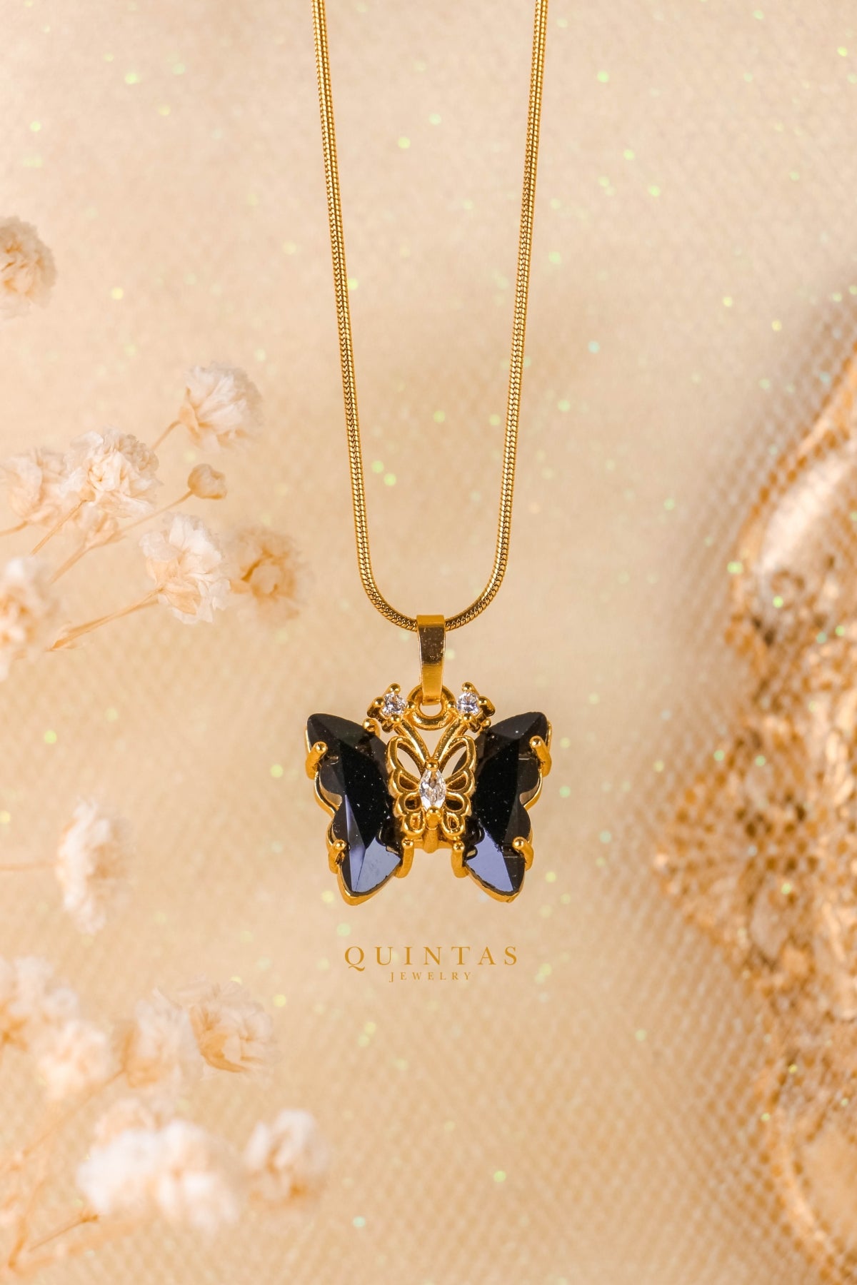 Gemstone Butterfly Necklace