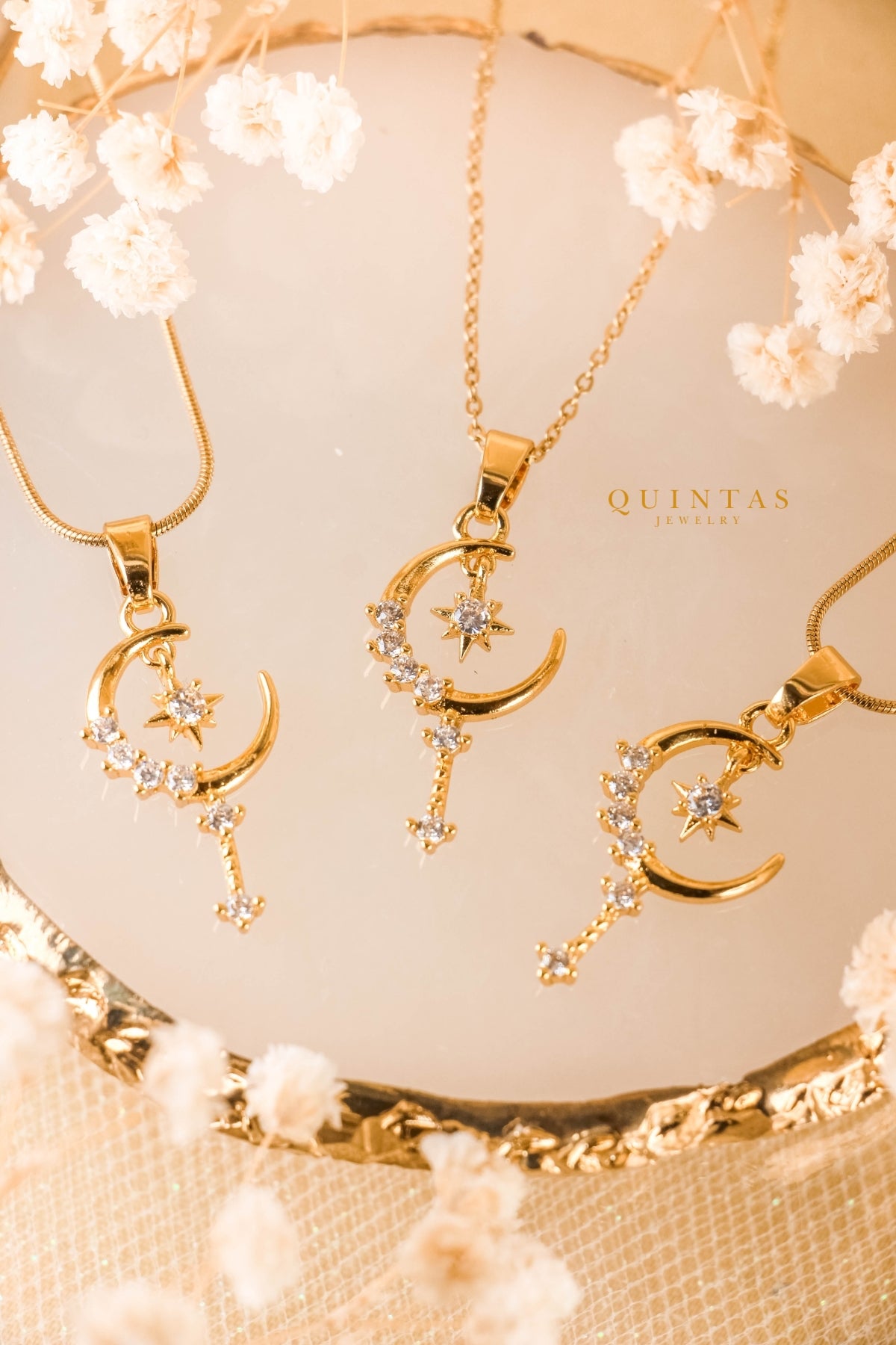 Celeste Moon and Star Necklace