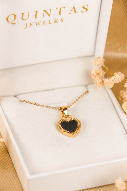 Raven Black Heart Necklace