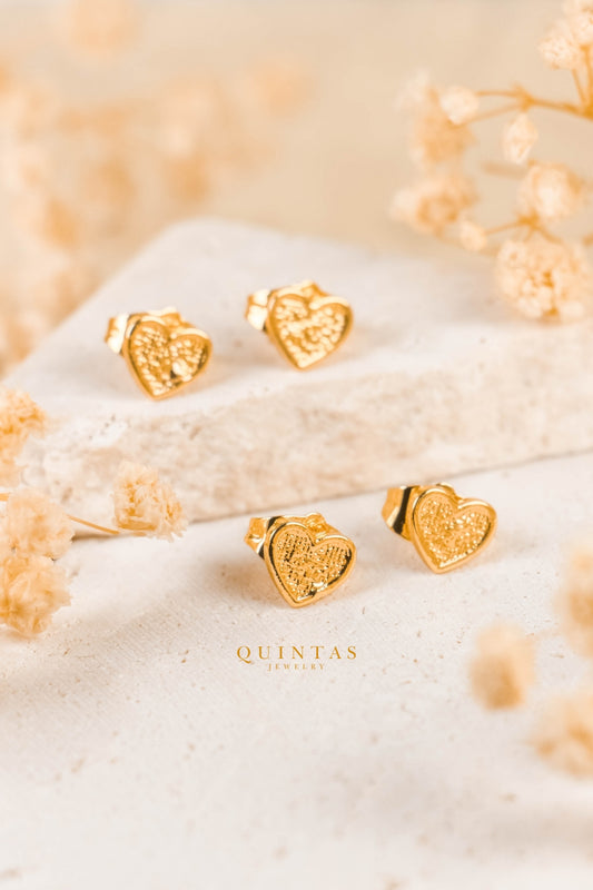 Carmina Heart Stud Earrings