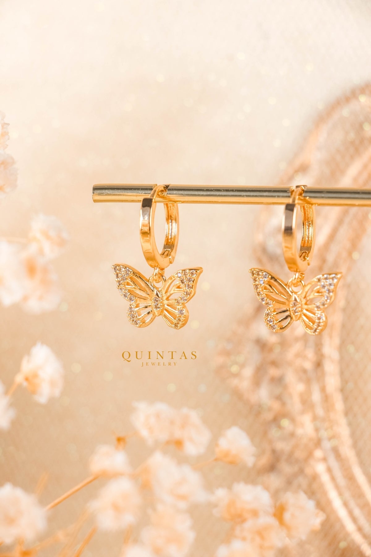 Freya Butterfly Hoop Earrings